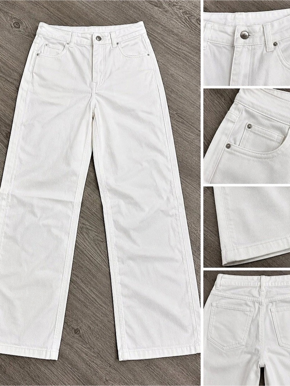 Wide Leg Jeans in White NWT